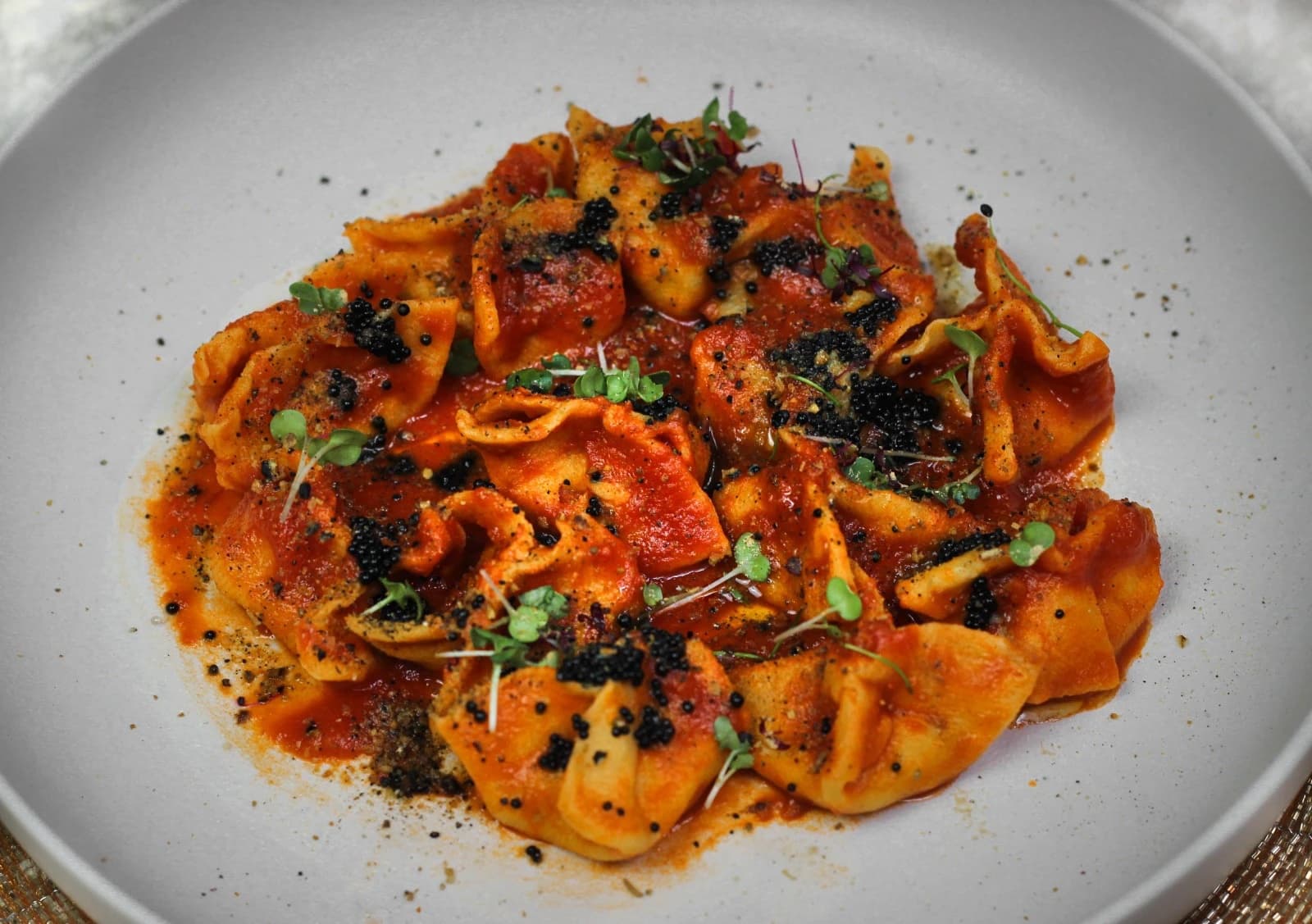 Beef-stuffed agnolotti del plin