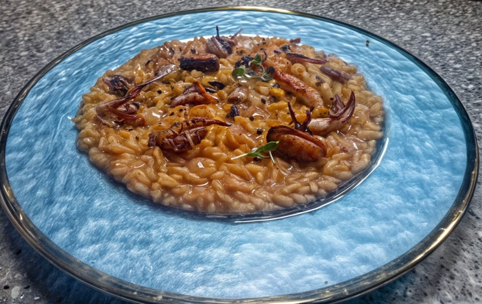 Scallop coral & Mazara prawn risotto